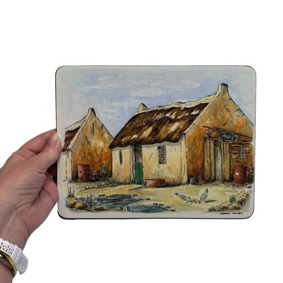 Vintage Cape Cottages Cork Backed Place Mats Artist Norma Wiles Set of Six - Picture 5 of 15